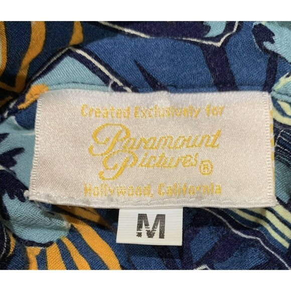 Vintage PARAMOUNT PICTURES Single Stitch Hawaiian Shirt Movie Biz Collectible - Picture 9 of 10